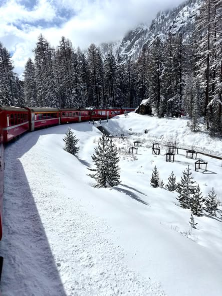 Trenino del Bernina: tra l’ultima neve e la primavera
